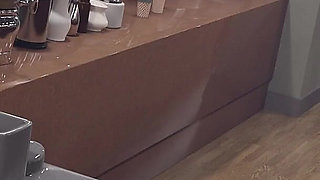Beautiful and Mature MILF Fucked and Creampied by a Lonely Barista Boy