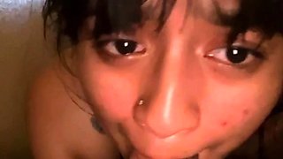 Big cock EXGF interracial busty geek coed blowjob