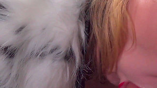 Bitchy Stepmom in White Fur Coat Spits in Your Tea & Gives You a Messy Humiliating Blowjob POV