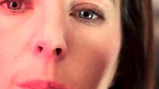 Petite Brunette Close up Smoking Tease