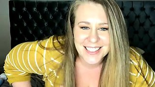Big Boobed Blonde Masturbates With A Dildo In The Bathroom