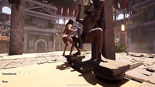 The ancient statue woke up and embarked to penetrate Lara in all her fuck holes, cramming her with glue. THREE DIMENSIONAL Anime porn Game