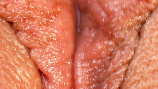Creamy Orgasm Contractions - Extreme Close up Girl Masturbation - Meaty Pussy Lips