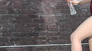 Teese and Denial, the Mistress Enjoys Edging Masochist's Dick with Electric Vibrator, Handjob and Footjob