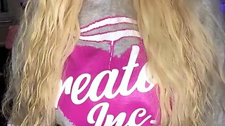 Chloe Yummy Curvy Blonde Plays With A Realistic Dildo
