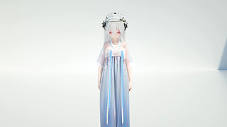 [mmd] Weak Sound - Flower Shade Transparent and Erotic Ancient Style Hanfu Particle Special Effects Flowing Water