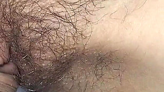 Cumming a Lot off Sperm on Hairy Pussy