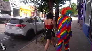 Brunette Josie Jaxxon Cheats on Husband with Gibby The Clown BBC in Public Outdoor Sex
