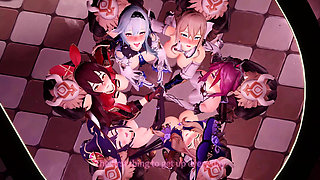 Multiplayer Masterpiece [mmd] Full Cast of Koukou Tetsu - Pregnancy, Russian Roulette, Wild Orgy, Missionary Position