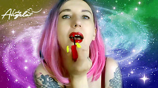 Lady Angela Close Vaping Lips Fetish