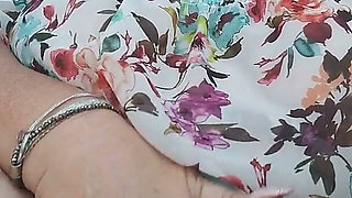 Mature Blonde Fingers Throbbing Pussy in Public Car Ride