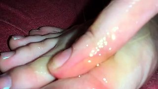 Tiny man punished and humiliated by giantess foot mistress