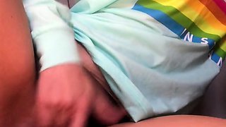 Erotic solo masturbation with teen brunette