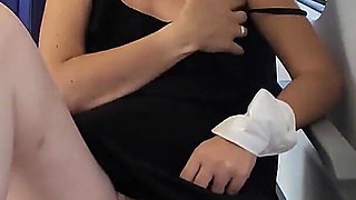 Flashing My Pussy in Front of People in Train and I Masturbate Me Very Risky with People Near
