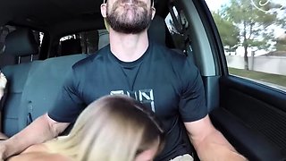 Blowjob fucking cumshot outdoors