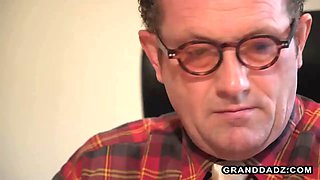 Just amazing skinny teen with big tits fucked by old guy