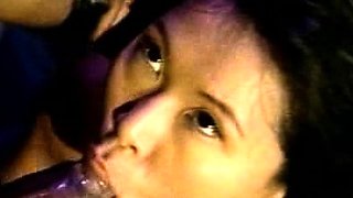 Oiled up milf jerk off a big cock takes load on ass