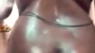 Desi Tamil Wife Renu Oiled Big Black Ass Massage by Landlord & Red Bikini Tease! Indianhotwifex