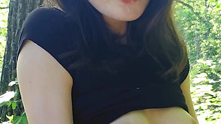 The Student Wanted to Have Sex Right Behind the Bushes in the Forest, Despite the Fact That People Walk Here