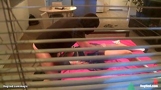 Blonde student tight bound and fucked