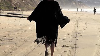 Shy Goth Exhibitionist - Nude Beach