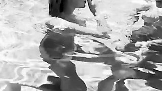 Classic Brett and Celeste Lesbian Sex Poolside
