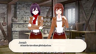 Mikasa Ackerman's wild hookup game featuring steamy sex scenes and gameplay fun