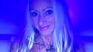 Hot Blonde Granny MILF JOI with Dildo
