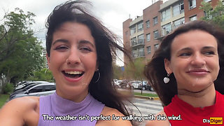 Two Cum-covered Beauties Love to Walk - Cumwalk