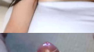 Shy Asian teen teasing for cum on chat