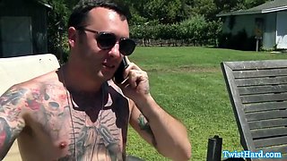 Facialized stunner cheats by getting pounded by friend