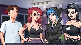 College girls in a cartoon world getting into nipple sucking and fun with sex toys