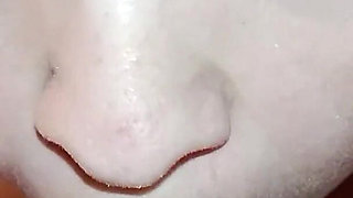Blowjob From a Korean Housewife Close-up, Cum in Mouth