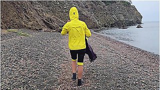 Beach Yoga With Watch Into Gaping Pussy # Hot Wife On Cold Beach # Part 1