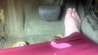 Pedal Pumping in Sandals - Driving with One Foot on Gas and Other on Brake