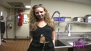 Buck Naked Flashes in Restaurant Kitchen