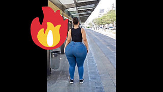 Big ass waiting for the bus