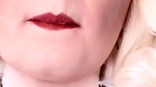 Smoking Fetish: Solo Sexy Video of Hot Blonde Bratty MILF Glaminatrix Close up Red Lips