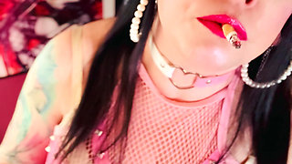 For Those Who Love Latex Gloves & Smoking! Tina Snua Wears Gloves With Rings & Smokes A Cigarette