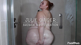 Julie Ginger Shower Masturbation