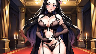 Nezuko Sensual Lingerie Shower and Wet Pussy Play After Bath Hentai