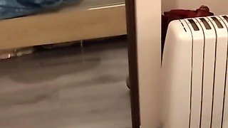 A Voyeuristic Stepmother in Tights Jerks off a Young Man and Receives His Sperm in Her Mouth.