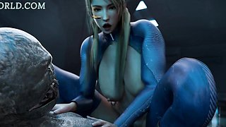 The Queen of Semen Samus Impregnated after a Wild Gangbang