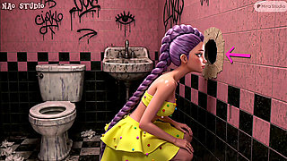 Rumi KPop Gloryhole Break in the Nightclub Toilet