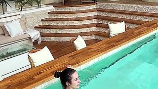 Chill Day on Villa, Tease in the Pool, Shower