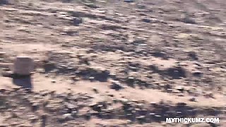 Showing perfect bootie while riding an ATV