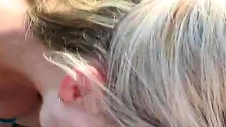 Pregnant Blonde Gets Covered in Cum Outdoors