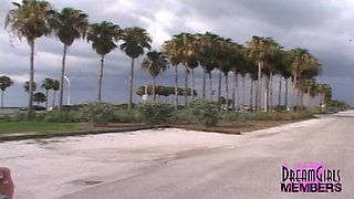 Three Hotties Play Naked on a Public Beach