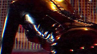 Golden Shower Fetish - Mature Domme Drenches Latex Slave
