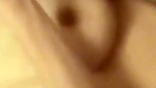 Busty Brunette Films Herself - Fingering in the Bathroom Mirror
